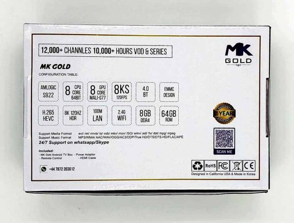 MKGold Android 6k IPTV Box 8GB, 64G ROM